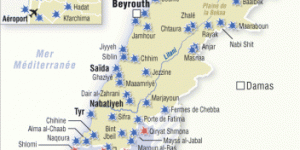 Liban-Israel carte des combats