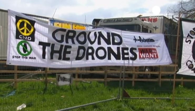 Manifestation anti-drones en Grande-Bretagne