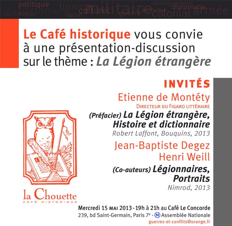 Café historique sur la Légion étrangère, 15 mai