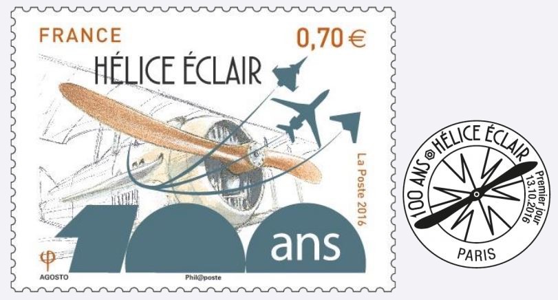 La Poste émet un timbre commémorant les 100 ans de l’hélice « Éclair » de Marcel BLOCH (DASSAULT)