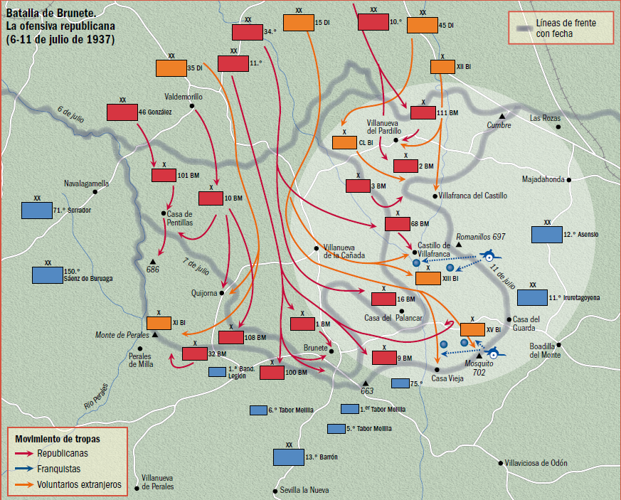 Guerre despagne 1937 - La bataille  pour une Brunette - BatallaBrunete1