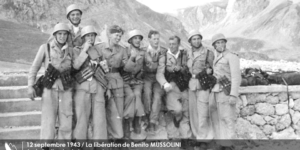 9_(PDM)_0912_1943_Benito Mussolini libéré par les para-commandos allemands sur le Gran Sasso
